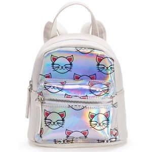 Glitter Kitty Cat Hologram MICRO MINI Backpack